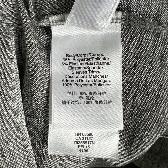 DKNY Gray Open Front Long Sleeve Performance Sweater Women's S Sheer Side Stripe - Picture 7 of 7